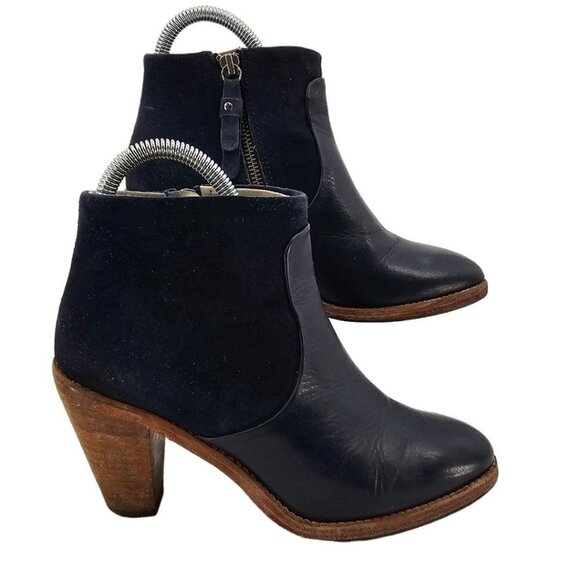 Boden Womens 36.5 Navy Suede Leather Tassel Ankle Zipper Boots‎ - Picture 1 of 15